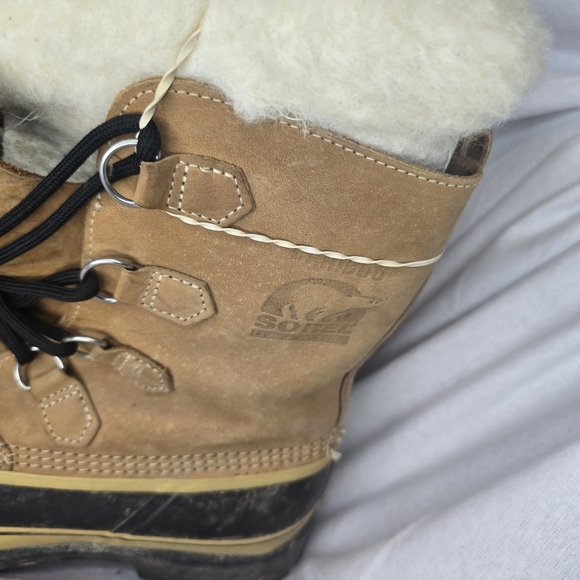 SOREL Men's Caribou Wool  Leather Waterproof Winter Boots Size 9 Mens 7 Women's - Picture 2 of 7